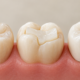 Comparison of a natural tooth, dental onlay, and full dental crown