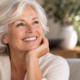 Woman smiling for a comparison of implant-supported and traditional dentures
